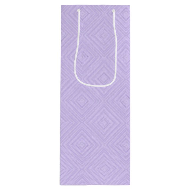Geometric Diamond Lila Lilac Geschenktüte Für Weinflaschen (Vorderseite)