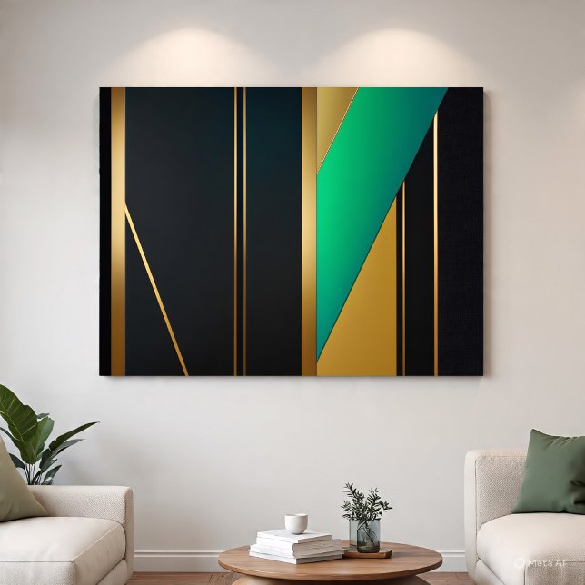Geometric Elegance Gold and Emerald Poster (Von Creator hochgeladen)