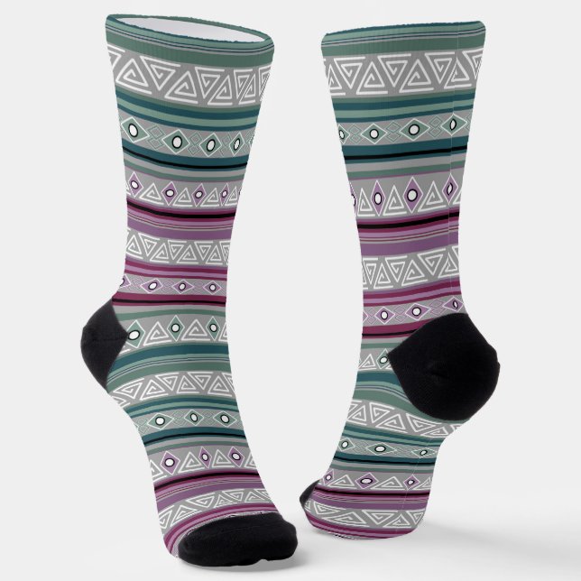 geometric ethnic tribal pattern of American Indian Socken (Gewinkelt)