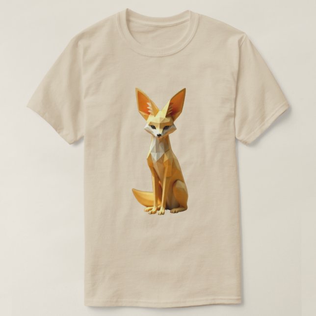 Geometric Fennec Fox T-Shirt (Design vorne)