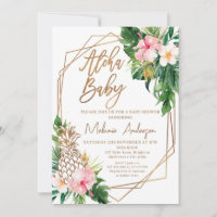 Geometric Floral Aloha Baby Dusche