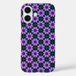 Geometric Floral in Purple iPhone 16 Hülle