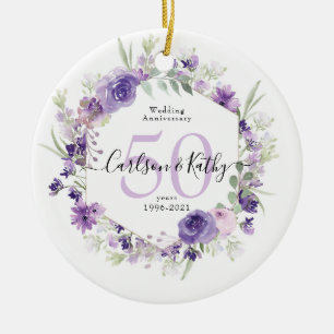 Geometric Floral Lila 50 Jahre Keramik Ornament