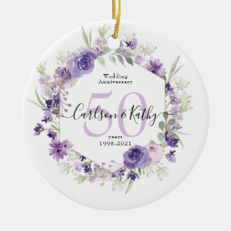 Geometric Floral Lila 50 Jahre Keramik Ornament