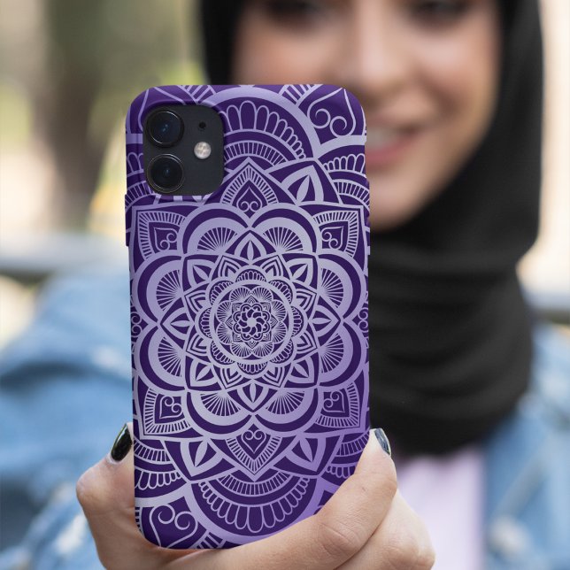Geometric Floral Mandala Lavender Lila Gradient Case-Mate iPhone Hülle (Von Creator hochgeladen)