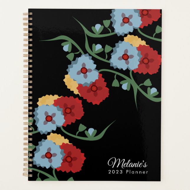Geometric Florals Colorful Botanischer Name Planne Planer (Vorderseite)