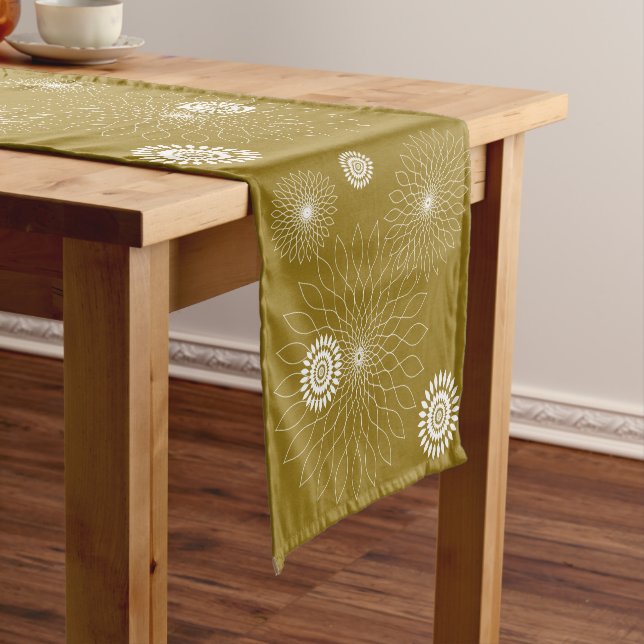 Geometric Flower〜カーキ〜 Kurzer Tischläufer (Beispiel)