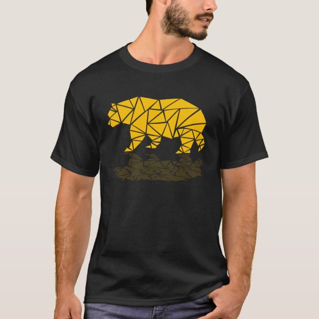 Geometric Fractal Pattern Shapes Bear Animal T-Shirt (Vorderseite)