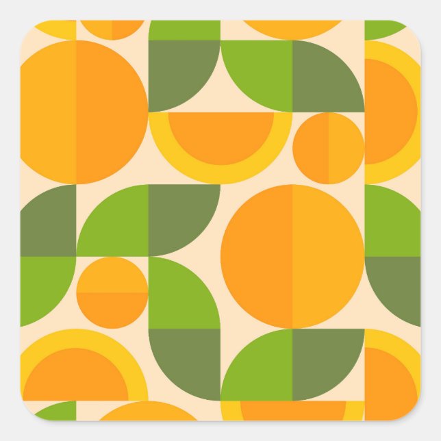Geometric Fruit Quadratischer Aufkleber (Vorderseite)