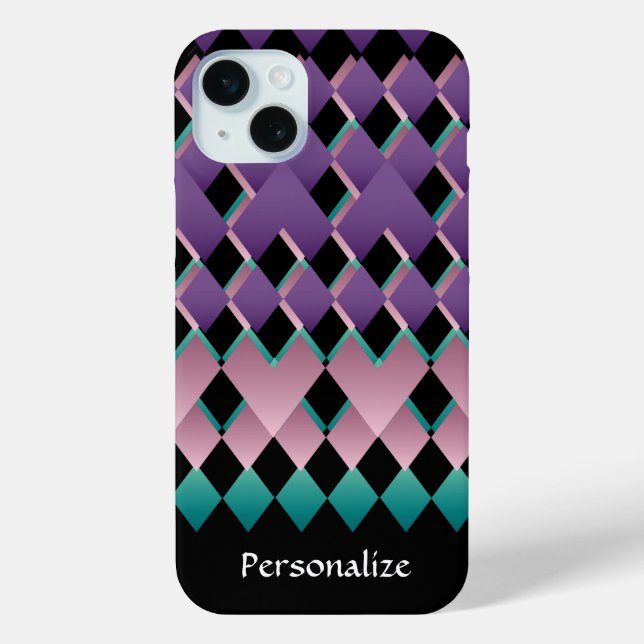 Geometric Fun Pink and Purple Colors Case-Mate iPhone Hülle (Rückseite)