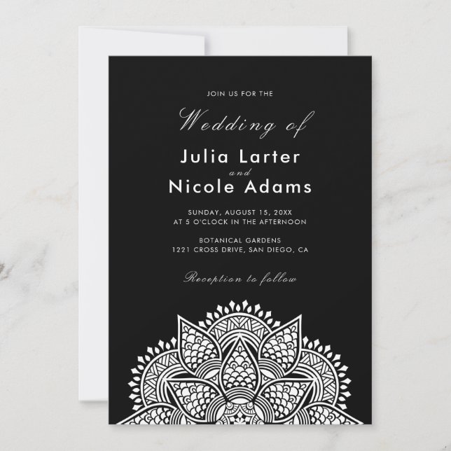 Geometric Glittering Metallic Luxury Wedding Einladung (Vorderseite)