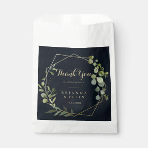 Geometric Gold Blue Green Danke für Hochzeit Geschenktütchen