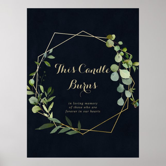 Geometric Gold Blue Green Diese Kerze Burns Zeiche Poster (Vorne)