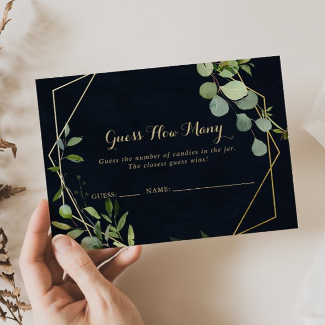 Geometric Gold Blue Green rät wie viele Game Card Visitenkarte (Von Creator hochgeladen)