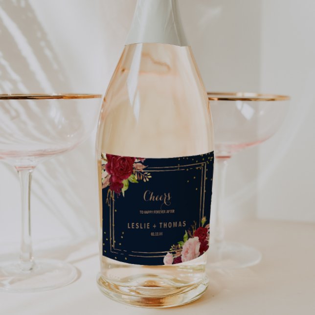 Geometric Gold Glitzer Red Tropical Wedding (Von Creator hochgeladen)