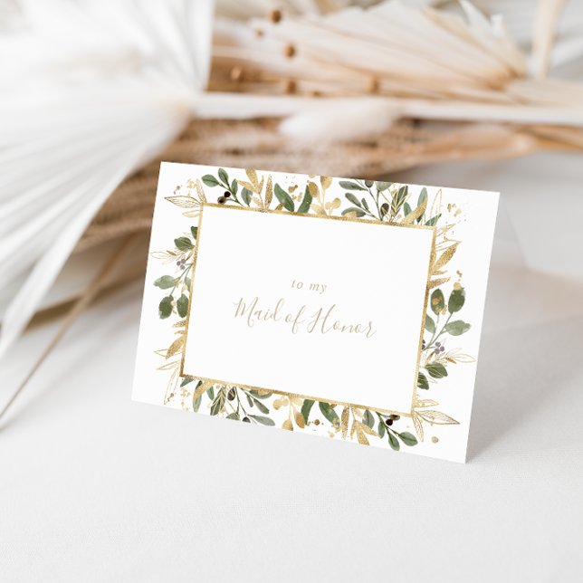 Geometric Gold Green Brautparty Vielen Dank Dankeskarte (Von Creator hochgeladen)