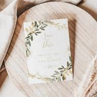 Geometric Gold Greenerity Fall Save the Date