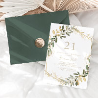 Geometric Gold Greenery Herbst 21. Geburtstag Part