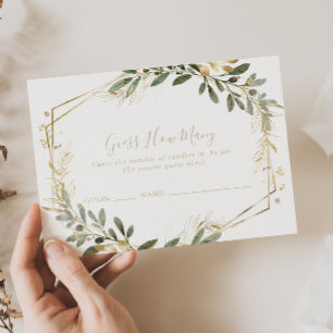 Geometric Gold Greenery schätzt die Anzahl der Gam Visitenkarte