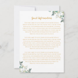 Geometric Gold Leaf Wedding Guest Information Card Einladung