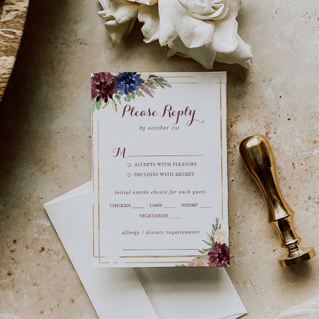 Geometric Gold Modern Wedding Menu UAWG RSVP Karte (Von Creator hochgeladen)