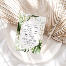 Geometric Gold Tropical Front & Back Wedding