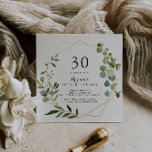 Geometric Gold Tropical Green 30. Geburtstag Party Einladung<br><div class="desc">Diese geometrisch goldgrüne Party Einladung aus dem 30. Jahrhundert eignet sich perfekt für eine moderne Geburtstagsparty. Das Design besticht durch handbemalte grüne Blätter,  die einen goldenen geometrischen Rahmen schmücken.</div>