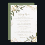 Geometric Gold Wedding Kissing Menu Game Card<br><div class="desc">Diese geometrische goldene Hochzeitskissingkarte eignet sich perfekt für einen modernen Hochzeitsempfang. Das Design zeichnet sich durch einen goldfarbenen geometrischen Rahmen mit eleganten grünen Blätter aus.</div>