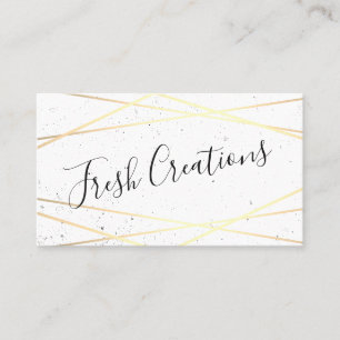 Geometric Gold White Foil Shine Visitenkarte