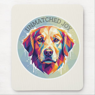 Geometric Golden Retriever - Colorful Pop-Art T-Sh Mousepad