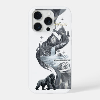 “Geometric Gorilla iPhone Case – Silver Jungle  15 Pro Hülle