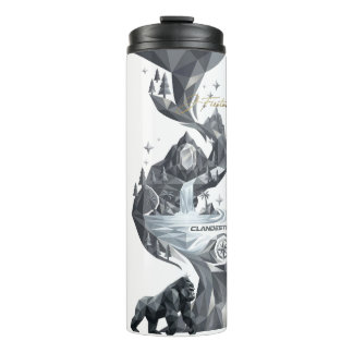 “Geometric Gorilla Tumbler – Silver Jungle Thermosbecher