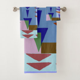 Geometric Graphic Motif Modern Trend Badhandtuch Set