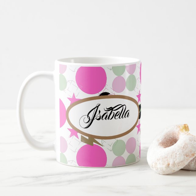 Geometric graphic power girl kaffeetasse (Mit Donut)