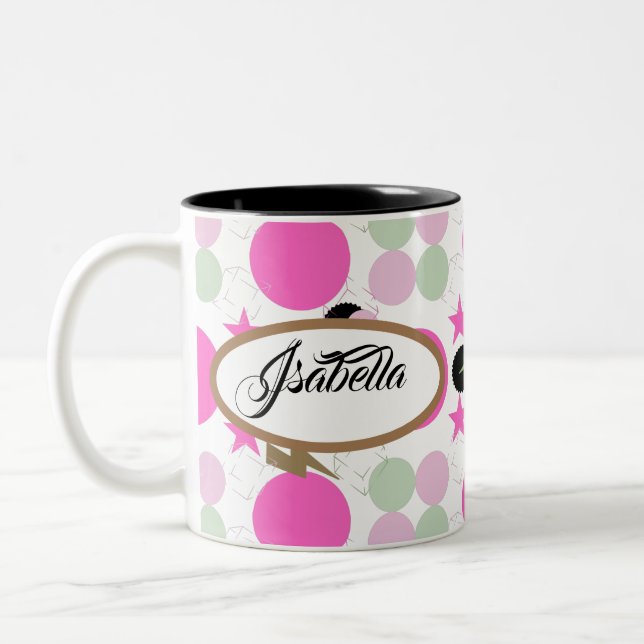 Geometric graphic power girl zweifarbige tasse (Links)