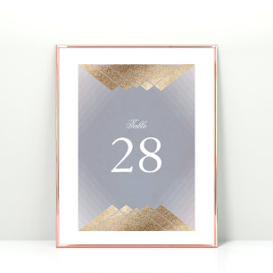 Geometric Gray Deko Gold Gatsby Wedding Tischnummer