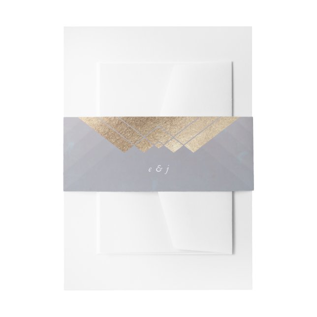 Geometric Gray Gatsby Wedding Einladungsbanderole (Vorderseite Beispiel)