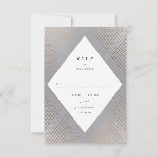 Geometric Gray Gatsby Wedding RSVP