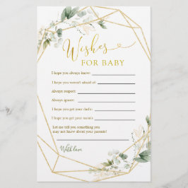 Geometric Greenery Baby in Bloom Wishings for Baby