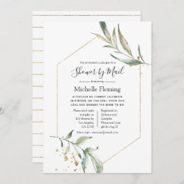 Geometric Greenery Baby oder Brautparty per Mail Einladung