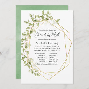 Geometric Greenery Baby oder Brautparty per Mail Einladung