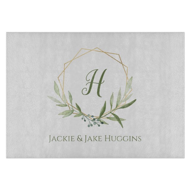 Geometric Greenery Kreath Schneidebrett (Vorderseite)