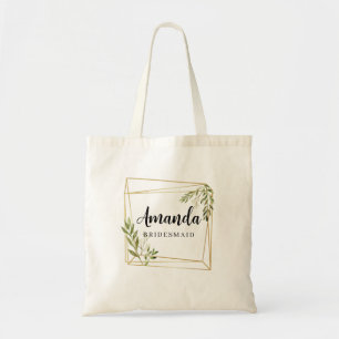 Geometric Greenery Minimal Bridesmaid Tote Bag Tragetasche