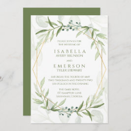 Geometric Greenery Wedding Einladung