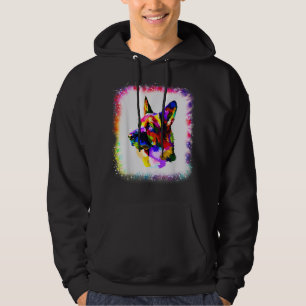 Geometric GSD German Shepherd Dog Boy Girl Gefärbt Hoodie