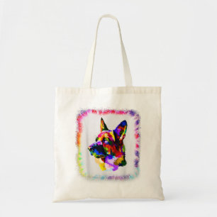 Geometric GSD German Shepherd Dog Boy Girl Gefärbt Tragetasche