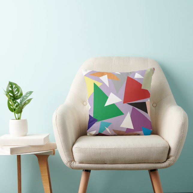 Geometric Harmony: Abstract Multicolored Kissen (Stuhl )
