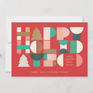 Geometric Holiday Cheer Feiertagskarte
