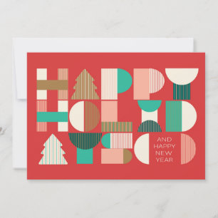 Geometric Holiday Cheer Feiertagskarte