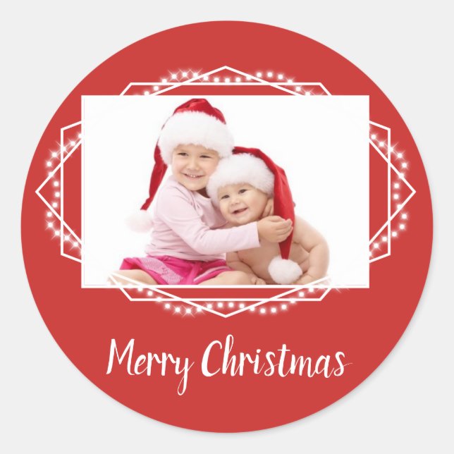 Geometric Holiday Sparkle Red Sticker (Vorderseite)